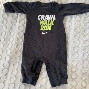 Nike Infant Romper in Gray with Bold Graphic